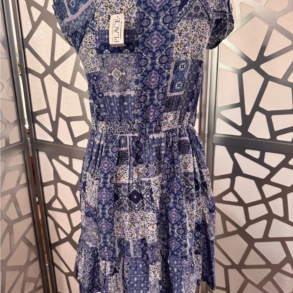 Place Blue and White Casual  Dress Size 16 (XXL/TTG)